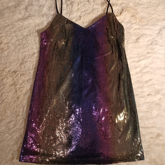 target rainbow sequin dress 2Bunnies Girls' 4T-10Y Ombre Sequin Dress with Tulle Waist Overskirt Rainbow 7-8 years